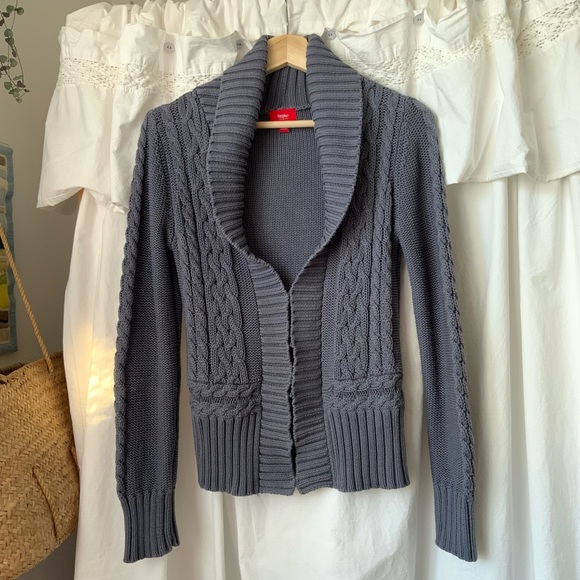 Mossimo Knitted Cardigan 100% Cotton Size Medium Slate Gray / Women’s Cardigan. - Picture 4 of 17